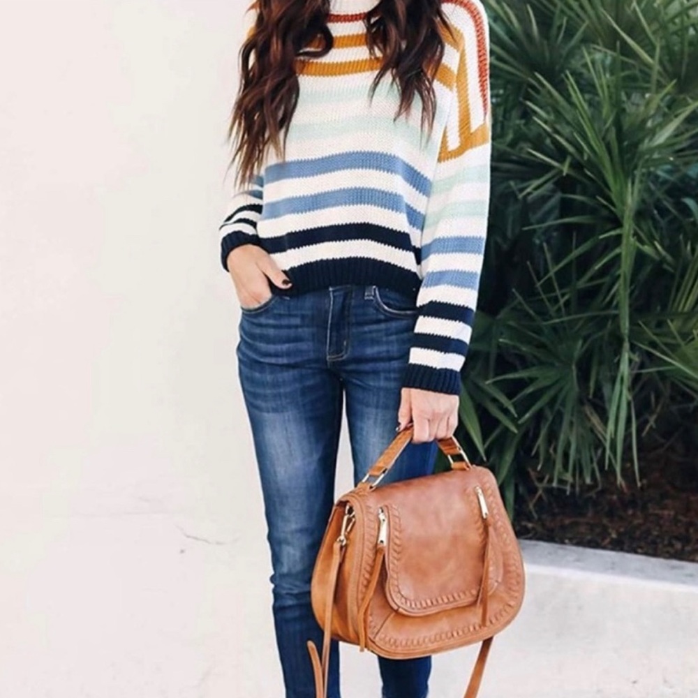 Francesca’s Collection Harper Heritage Relaxed Crop Sweater